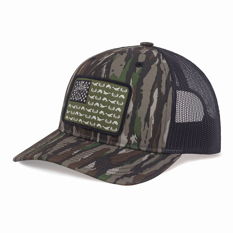 American Flag Camo Hat - Old School Pattern - One Size Snapback