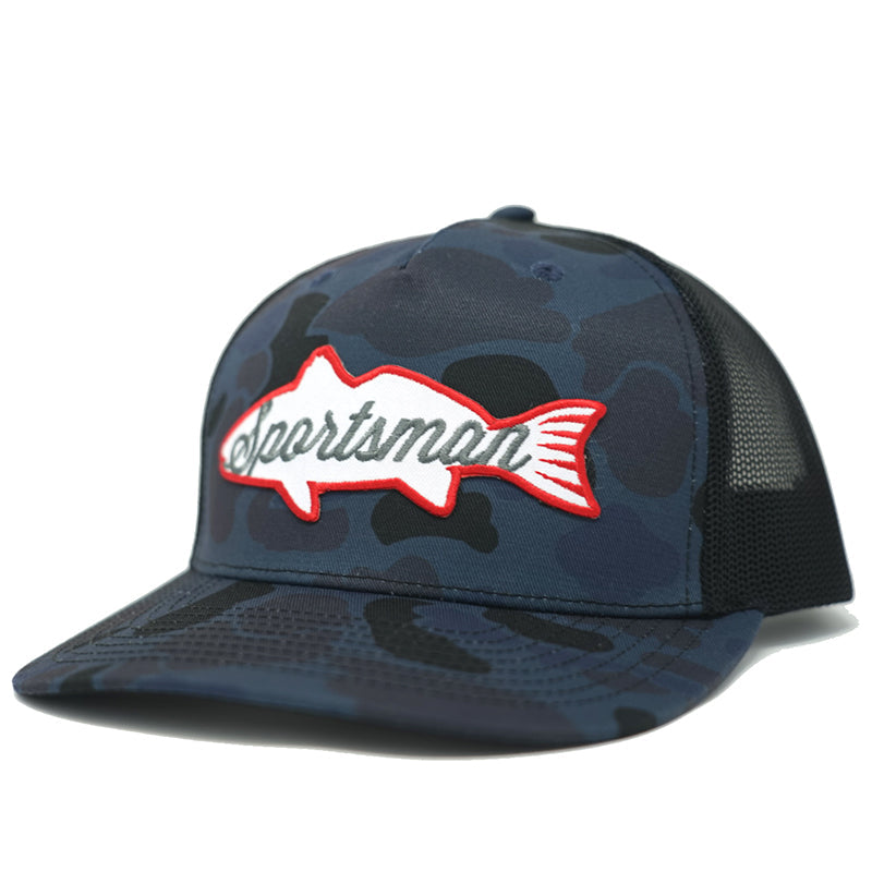 Filthy Anglers Trucker Fishing Hat : Snapback w/Leather USA Flag Patch for  Men & Women (Red, White & Blue) at  Men's Clothing store