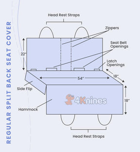 Rear Seat Cover for Fold Down Seats with Hammock