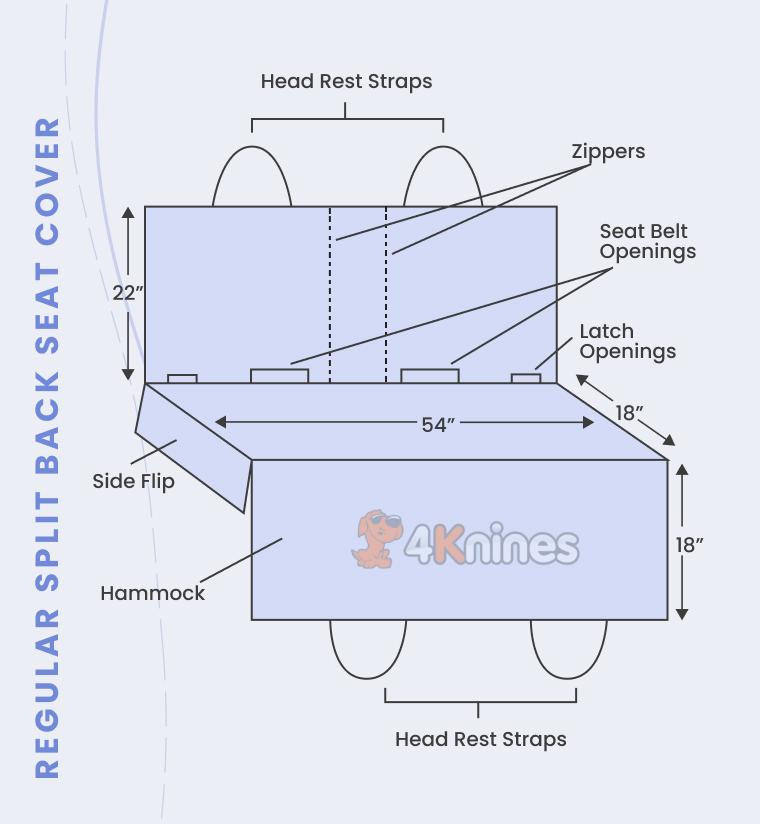 Rear Seat Cover for Fold Down Seats with Hammock