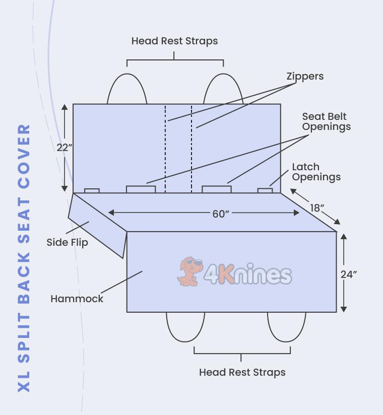 Rear Seat Cover for Fold Down Seats with Hammock