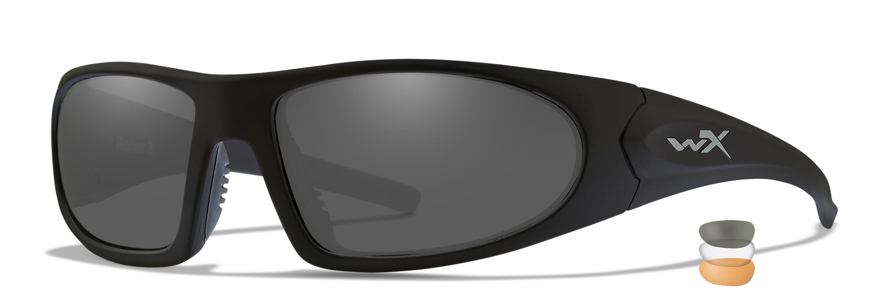 Wiley x Romer 3 Sunglasses - Matte Black/Smoke Grey/Clear/Rust