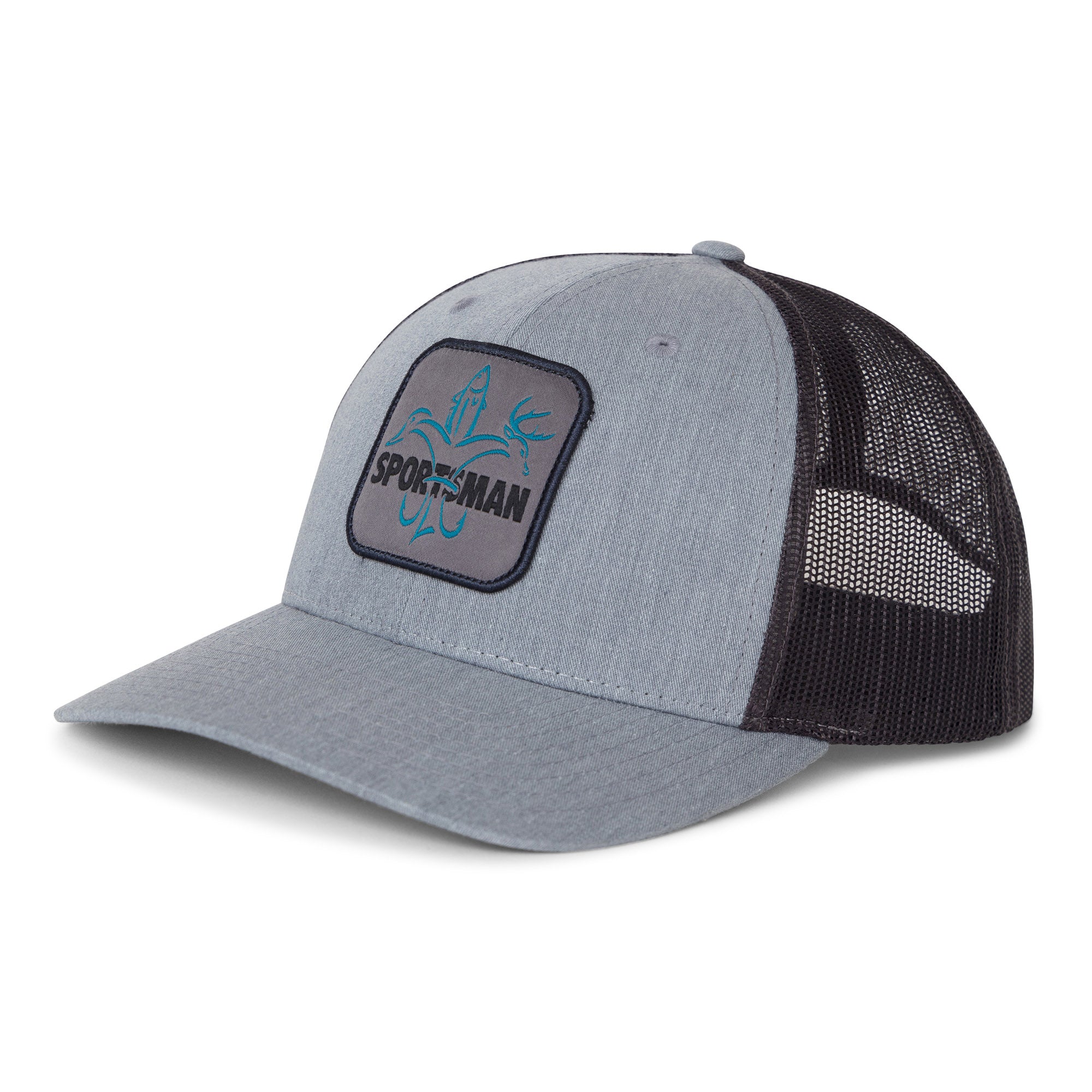 Sportsman Patch Hat - Heather Grey / Charcoal blue logo | Sportsman Gear