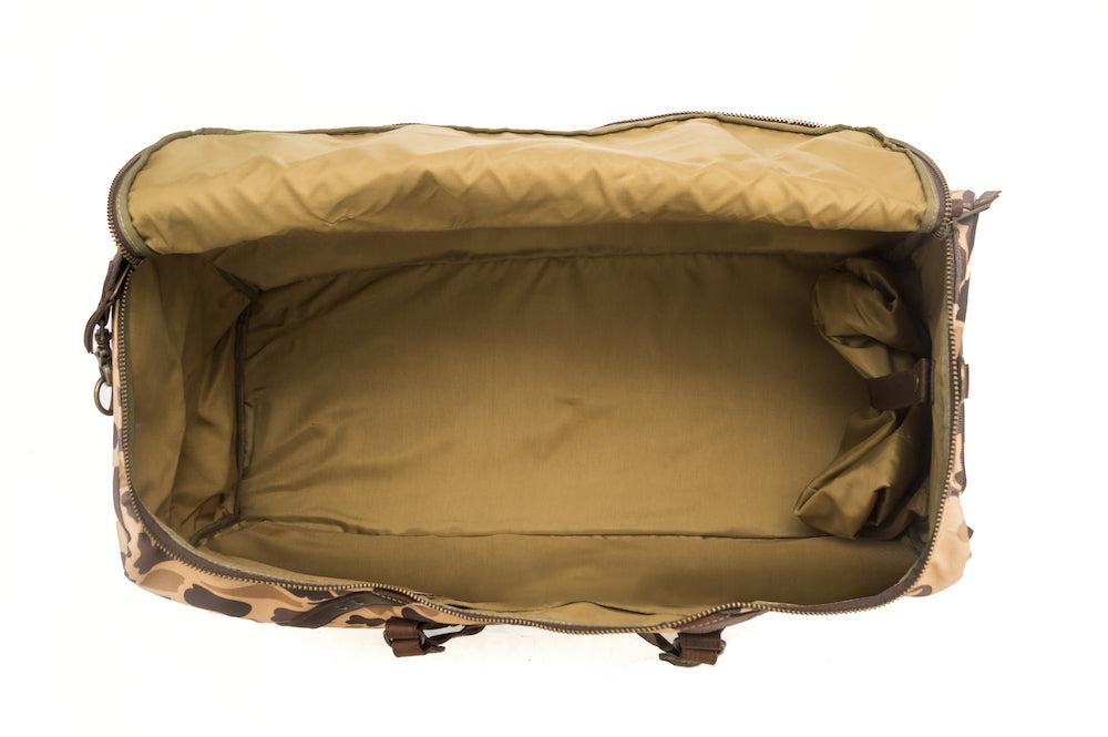 Mission Mercantile Leather Goods | Campaign Waxed Canvas Large Duffel Bag, Smoke / Brown