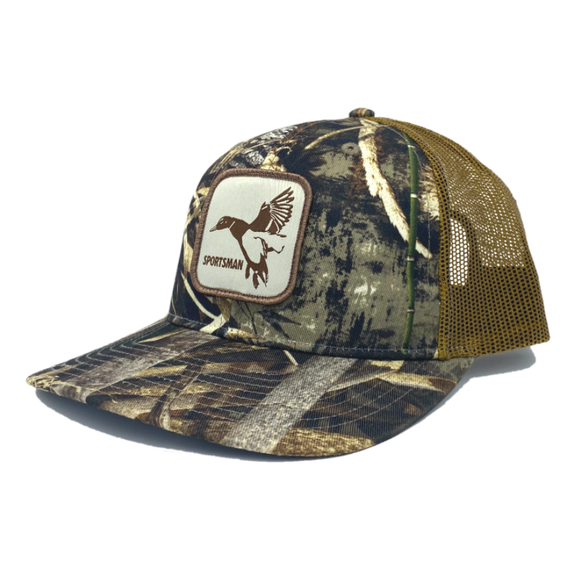 EndGame Fishing Leather Patch Hat in Duck Camo